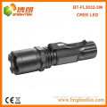 Factory Supply Black Aluminium Dimmable Outdoor Tactical 3w High Power cree led Focus Laser Flashlight Torch with Clip
